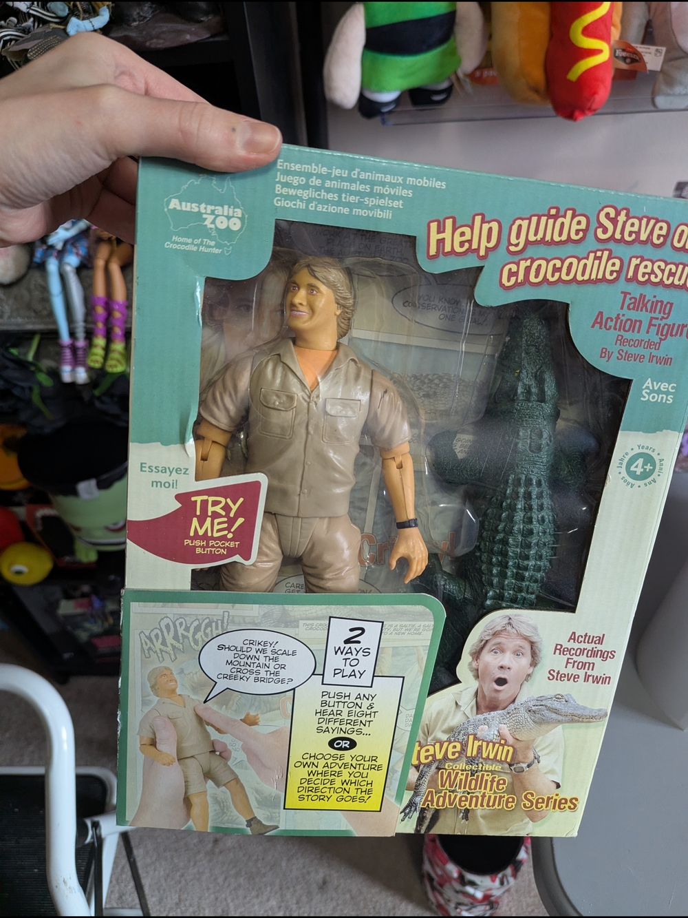 Vintage Steve Irwin Talking Action Figure & Crocodile Rescue